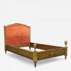 Neoclassical Clayed Gilt Carved Wood Twin Bedframe France 1900s - 4334685