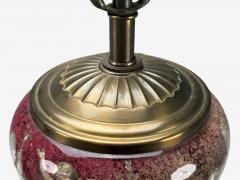 Neoclassical Cranberry Glass Decoupage Cherub Table Lamps USA 1930s - 4376156