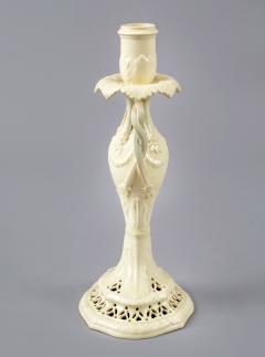 Neoclassical Creamware Candlestick with Twisted Handles - 1606489