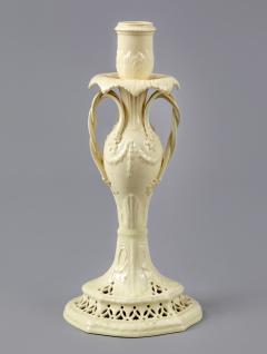 Neoclassical Creamware Candlestick with Twisted Handles - 1606490