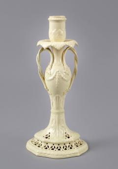 Neoclassical Creamware Candlestick with Twisted Handles - 1606491