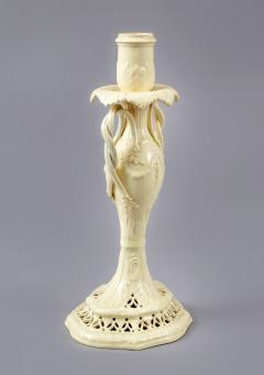 Neoclassical Creamware Candlestick with Twisted Handles - 1606492
