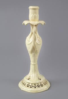 Neoclassical Creamware Candlestick with Twisted Handles - 1606494