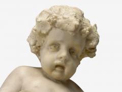 Neoclassical Faux Marble Seated Angel Busts on Sleighs Italy 1960s - 4350046