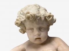 Neoclassical Faux Marble Seated Angel Busts on Sleighs Italy 1960s - 4350054