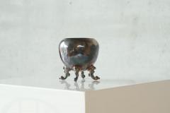 Neoclassical Footed Bowl or Vase in Patinated Silver Plated Copper - 4582689