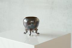 Neoclassical Footed Bowl or Vase in Patinated Silver Plated Copper - 4582691