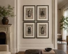 Neoclassical Four Framed Architectural Drawings of French Interiors 20th c  - 4704030
