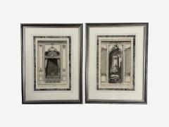 Neoclassical Four Framed Architectural Drawings of French Interiors 20th c  - 4704032