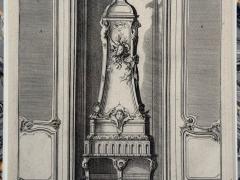 Neoclassical Four Framed Architectural Drawings of French Interiors 20th c  - 4704036