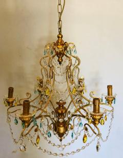 Neoclassical Handcrafted Italian Gilt Metal and Crystal Chandelier by Alba Lamp - 1210784