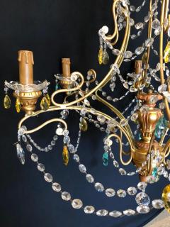 Neoclassical Handcrafted Italian Gilt Metal and Crystal Chandelier by Alba Lamp - 1210785
