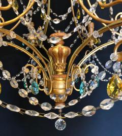 Neoclassical Handcrafted Italian Gilt Metal and Crystal Chandelier by Alba Lamp - 1210792