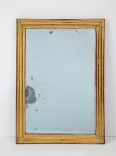 Neoclassical Italian gilded rectangular mirror with ribbed carving - 1013821