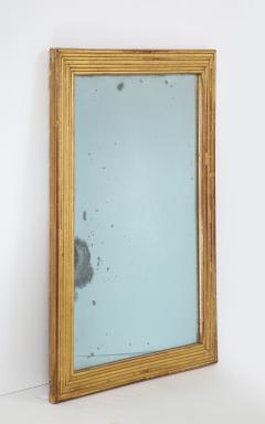 Neoclassical Italian gilded rectangular mirror with ribbed carving - 1013825