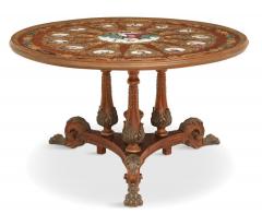 Neoclassical Mahogany Napoleonic Plaque Mounted Center Table France 1930s - 4417713