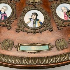 Neoclassical Mahogany Napoleonic Plaque Mounted Center Table France 1930s - 4417718