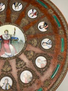 Neoclassical Mahogany Napoleonic Plaque Mounted Center Table France 1930s - 4417719