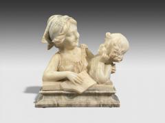 Neoclassical Marble Statue Mother and Daughter France 1910s - 4610241
