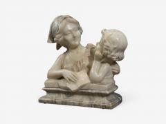 Neoclassical Marble Statue Mother and Daughter France 1910s - 4610243