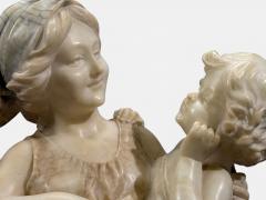 Neoclassical Marble Statue Mother and Daughter France 1910s - 4610245