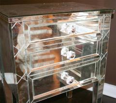 Neoclassical Modern 3 Drawer X Front Beveled Mirror Nightstand - 3108301