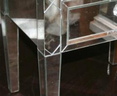 Neoclassical Modern 3 Drawer X Front Beveled Mirror Nightstand - 3108303
