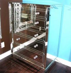 Neoclassical Modern 5 Drawer Mirrored Highboy - 3096549