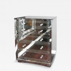 Neoclassical Modern 5 Drawer Mirrored Highboy - 3098943