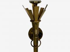 Neoclassical Monumental Torchiere Wall Sconces Brass Glass 20th c  - 4712989