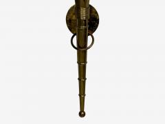Neoclassical Monumental Torchiere Wall Sconces Brass Glass 20th c  - 4712991