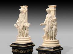 Neoclassical Mother and Children Marble Sculptures Italy 1920s - 4103133