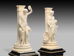 Neoclassical Mother and Children Marble Sculptures Italy 1920s - 4103135
