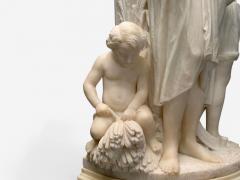 Neoclassical Mother and Children Marble Sculptures Italy 1920s - 4103141