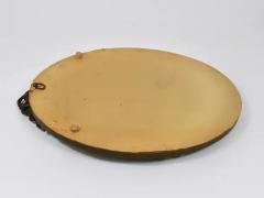 Neoclassical Oval Gilt Wood Gustavian Style Faceted Wall Mirror Italy 1900s - 4067350