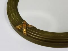Neoclassical Oval Gilt Wood Gustavian Style Faceted Wall Mirror Italy 1900s - 4067370
