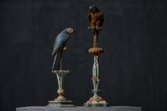 Neoclassical Parrot Sculptures on Pedestals Italy 19th Century - 4149995
