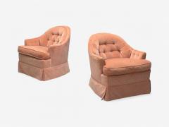 Neoclassical Pink Mohair Stained Wood Traditional Lounge Chairs USA 1970s - 4100266