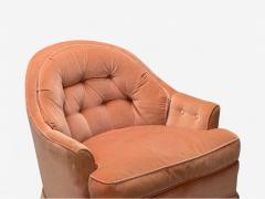 Neoclassical Pink Mohair Stained Wood Traditional Lounge Chairs USA 1970s - 4100267