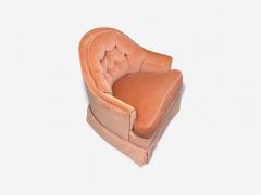 Neoclassical Pink Mohair Stained Wood Traditional Lounge Chairs USA 1970s - 4100269