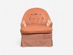 Neoclassical Pink Mohair Stained Wood Traditional Lounge Chairs USA 1970s - 4100270