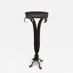 Neoclassical Plume Leg Wrought Iron Antique Pedestal - 3018438