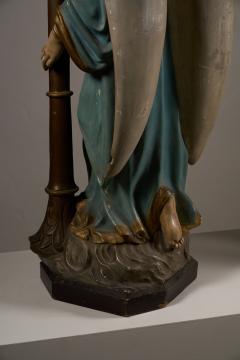 Neoclassical Polychrome Wood and Gilt Metal Angel Floor Lamps 19th Century - 4510702