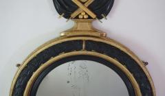 Neoclassical Regency Giltwood and Ebonized Convex Mirror Signed and Dated 1813 - 2161777