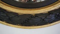 Neoclassical Regency Giltwood and Ebonized Convex Mirror Signed and Dated 1813 - 2161784