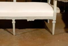 Neoclassical Revival Swedish Painted and Carved Upholstered Bench circa 1890 - 3415642