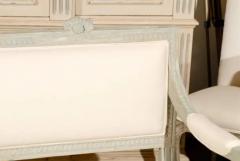 Neoclassical Revival Swedish Painted and Carved Upholstered Bench circa 1890 - 3415648