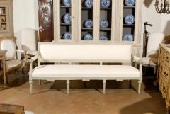 Neoclassical Revival Swedish Painted and Carved Upholstered Bench circa 1890 - 3415650