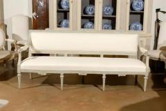 Neoclassical Revival Swedish Painted and Carved Upholstered Bench circa 1890 - 3415652