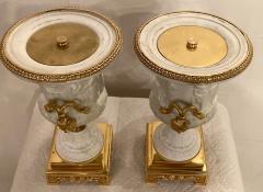 Neoclassical Sevres Parian and Dor Bronze Mounted Urns or Vases 1920s a Pair - 2980907
